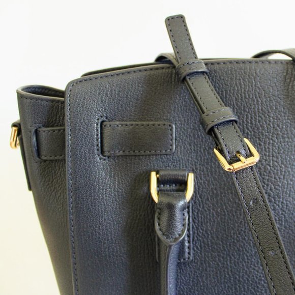 Michael Kors Hamilton Navy Blue Large Leather Satchel with Removable Strap - Picture 15 of 15